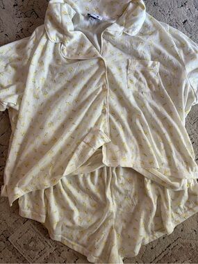 Lemon Pajama Top and Shorts Set